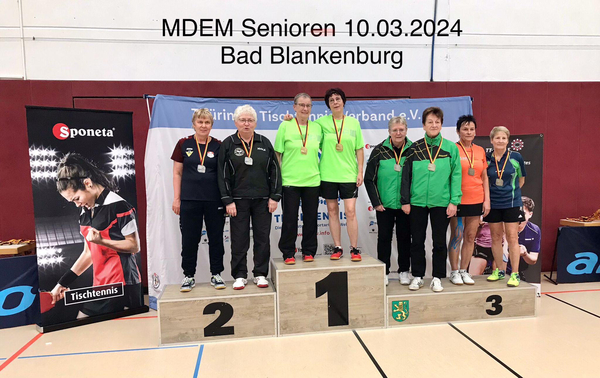 Siegerehrung Seniorinnen bei den Mitteldeutschen Meisterschaften im Doppel, Bad Blankenburg 10.03.2024 (2)